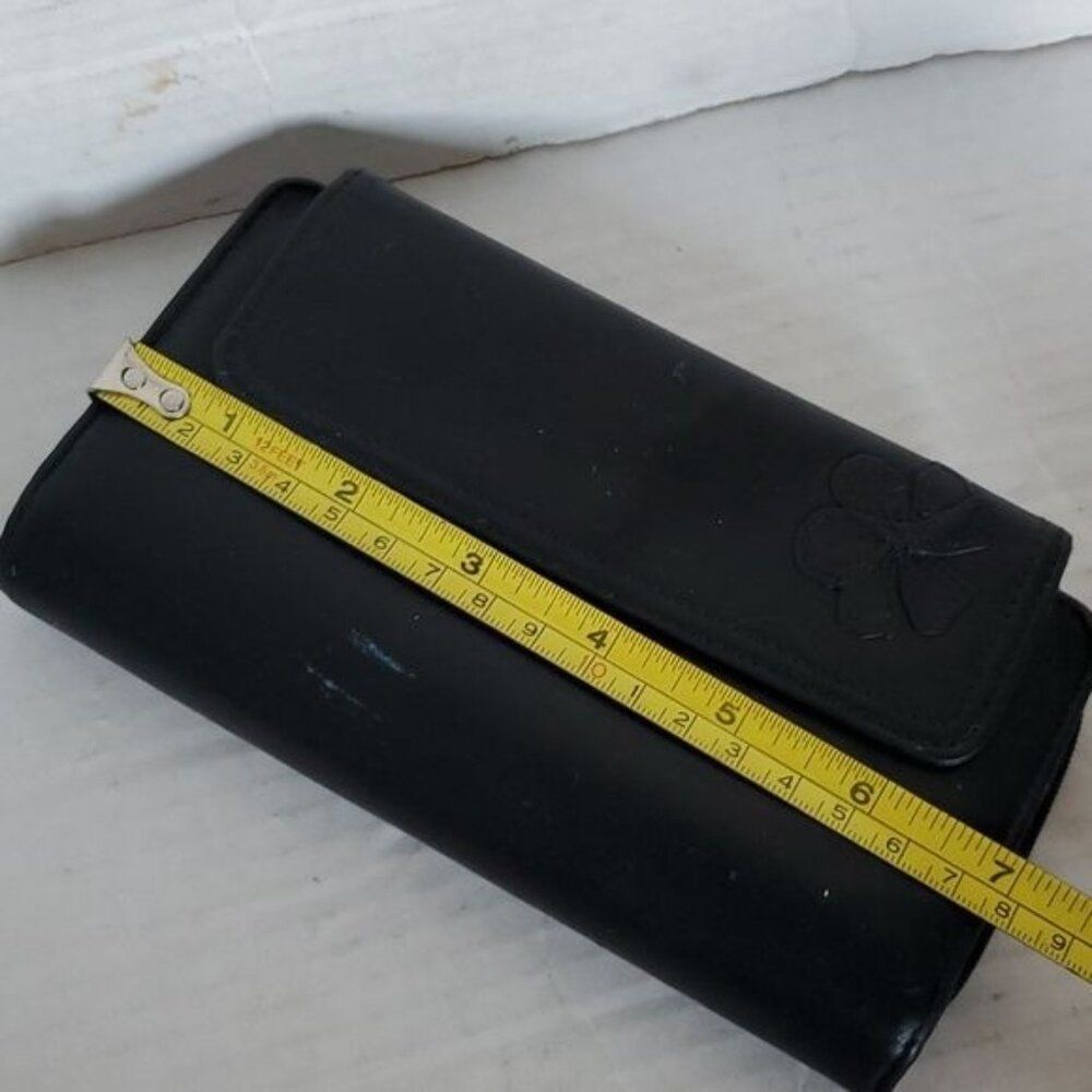 Buxton Black Leather Wallet Card Holder ID Coin Change Purse Women's Woman's - Picture 5 of 16